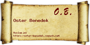 Oster Benedek névjegykártya